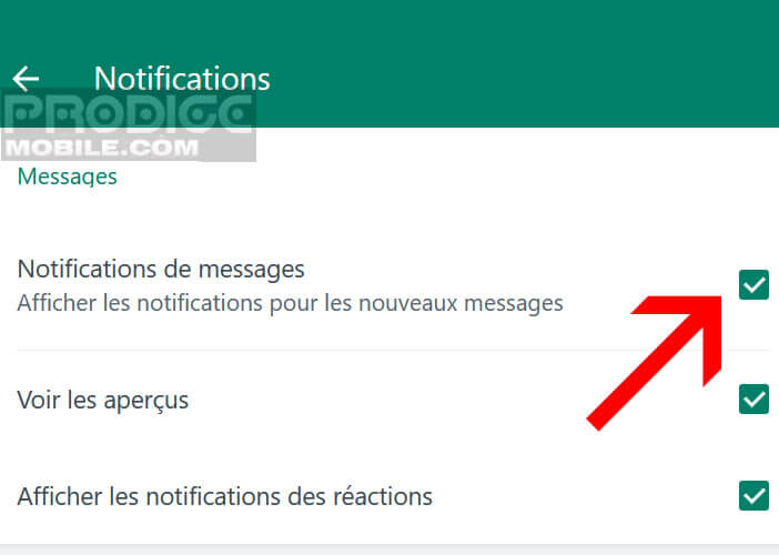 Modifier les paramètres de notifications WhatsApp sur votre ordinateur