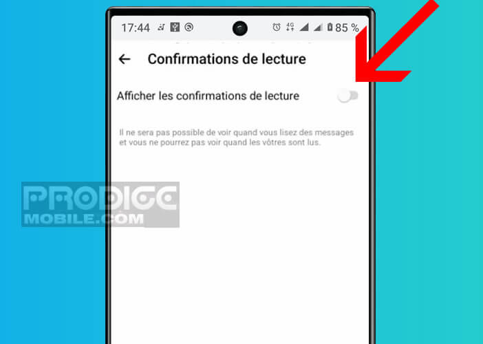 Bloquer l’affichage de l’icône Vu sur Messenger pour Android