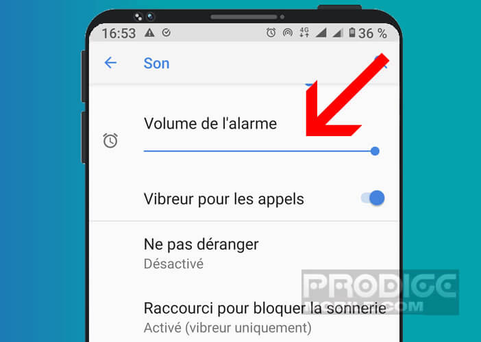 Ajuster le volume de l’alarme d’Android à l’aide du curseur