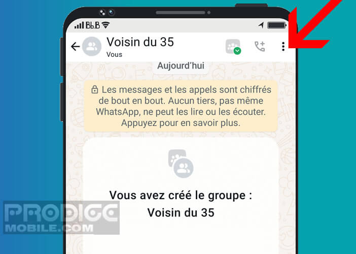 Utiliser le bouton menu pour afficher les paramètres de l’appli