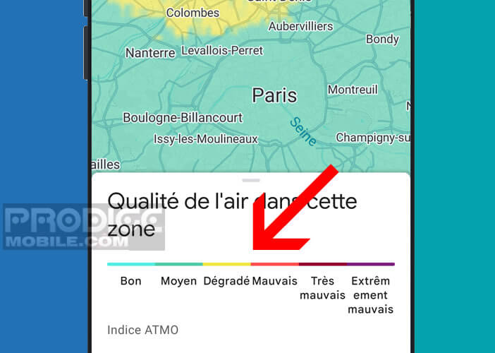 Classification des niveaux de pollution avec une échelle de 6 catégories