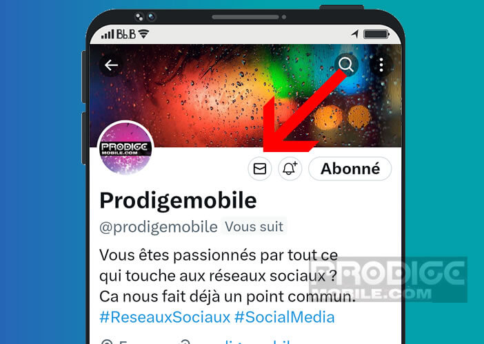 Envoyer un DM depuis la page profil d’un de vos abonnés