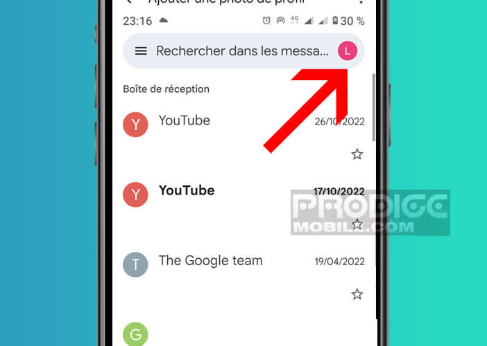 Configurer l’image illustrant votre compte Google