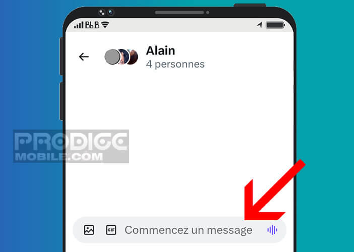 Configurer un message de groupe sur le réseau social