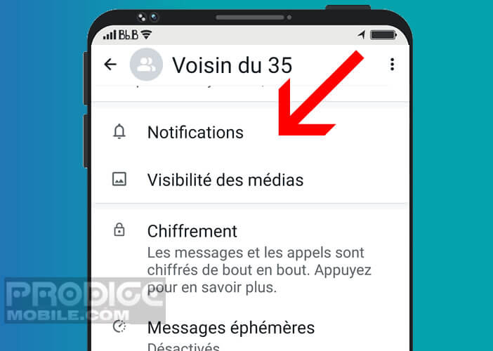 Modifier les notifications d’un groupe WhatsApp