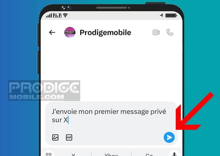 Rédiger un message privé depuis l’application X