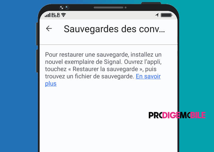 Restaurer une archive de sauvegarde de signal sur son smartphone