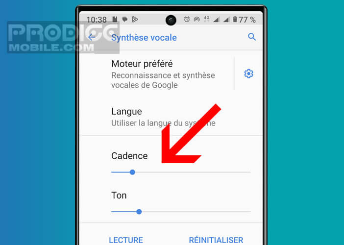 Ajuster la vitesse de la lecture audio des ebooks dans Google Play Livres