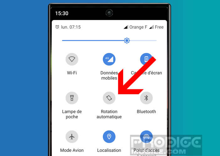 Désactiver l’option de rotation automatique d’Android depuis les réglages rapides