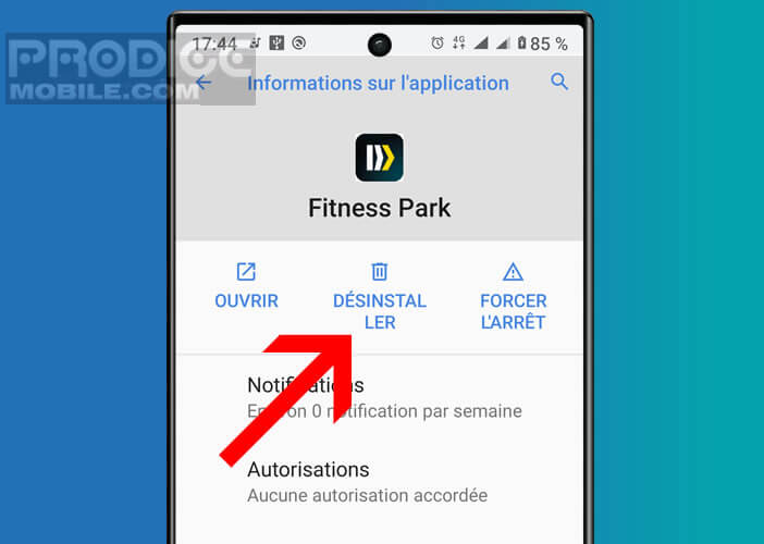 Désinstaller une application depuis les paramètres Android