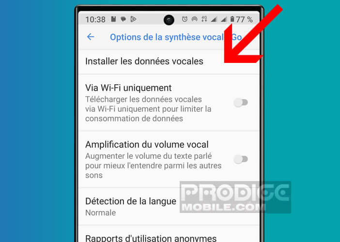 Installer les données vocales sur son téléphone Android