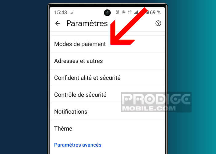 Ajouter un mode de paiement au navigateur Chrome