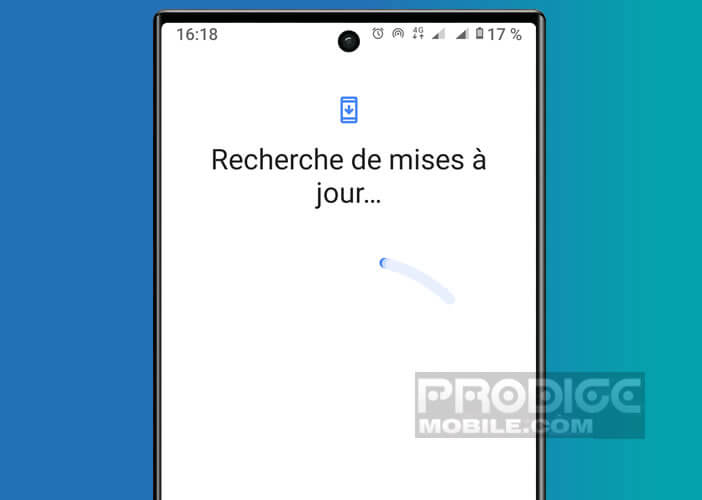 Lancer la recherche de mises à jour système du téléphone